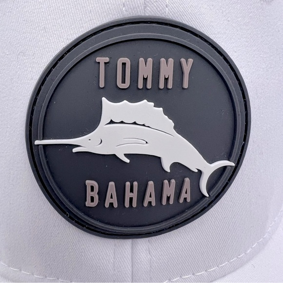 TOMMY BAHAMA CAP/HAT, 3D MARLON FISH LOGO, GREY COOL MESH, WHITE HAT, ADJ. STRAP - Picture 5 of 13
